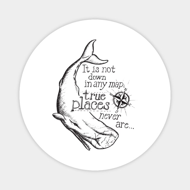 Moby Dick Pen and Ink Magnet by stayfrostybro